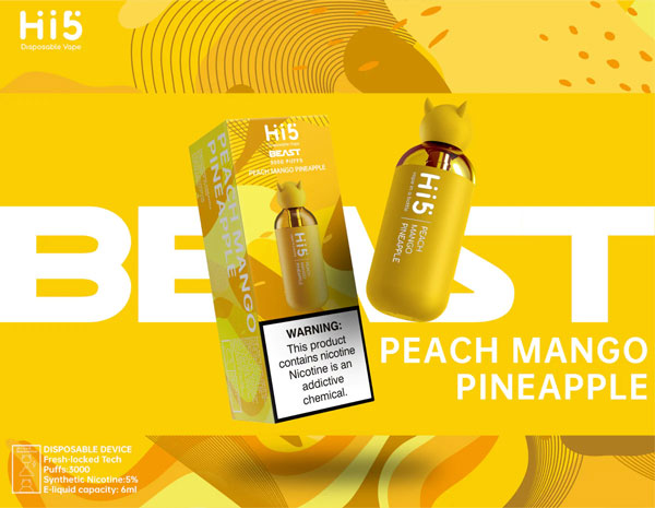 Hi5 Beast Peach Mango Pineapple / 3000+ Puffs