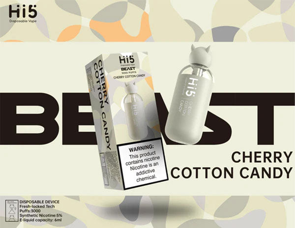 Hi5 Beast Cherry Cotton Candy / 3000+ Puffs